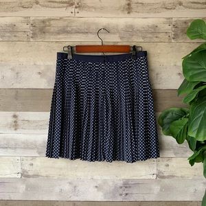 Jcrew Pleated Skirt Polka Dot Navy Size 4
